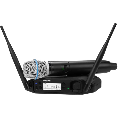 Shure - GLXD+ digitális rendszer: kéziadó BETA87A mikrofonfejjel, egycsatornás vevő