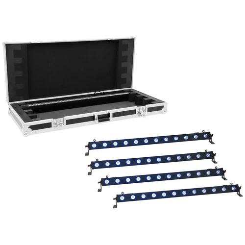 EUROLITE Set 4x LED BAR-12 QCL RGB+UV Bar + Case