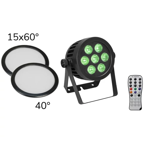 EUROLITE - Set LED IP PAR 7x8W QCL Spot + 2x Diffuser cover (15x60° and 40°)