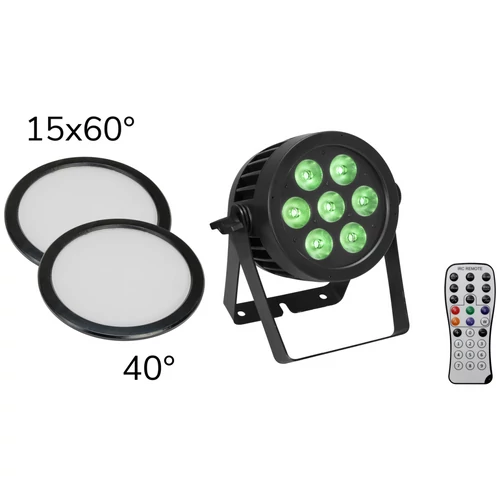 EUROLITE Set LED IP PAR 7x9W SCL Spot + 2x Diffuser cover (15x60° and 40°)