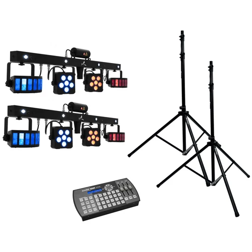 EUROLITE Set 2x LED KLS Laser Bar PRO + Easy Show + 2x M-4 Speaker-System Stand