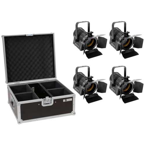 EUROLITE Set 4x AKKU THA-20PC TRC Theater-Spot bk + Case