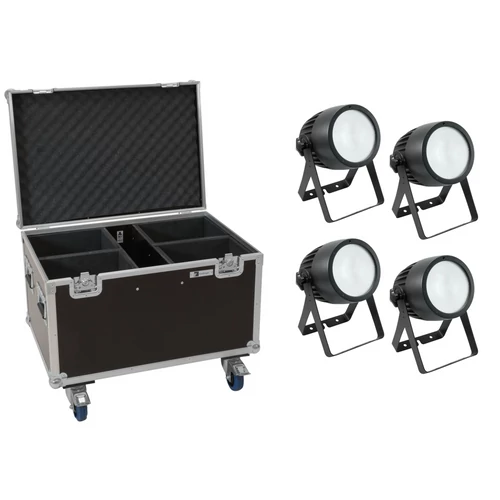 EUROLITE Set 4x LED Theatre COB 200 WW/CW + Case with wheels