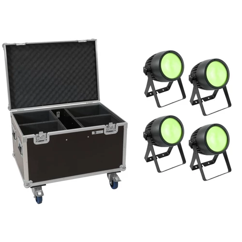 EUROLITE Set 4x LED Theatre COB 200 RGB+WW + Case with wheels