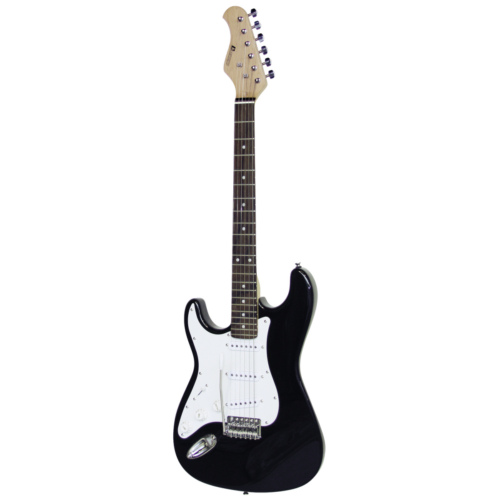 Dimavery - ST-203 Balkezes elektromos gitár fekete, szemből