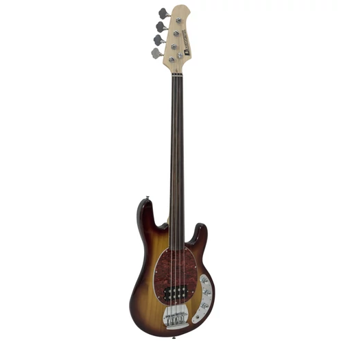 Dimavery - MM-501 E-BASS fretless elektromos basszusgitár tobacco, szemből