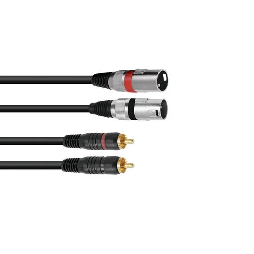 OMNITRONIC - Adaptercable 2xXLR(M)/2xRCA 1m bk