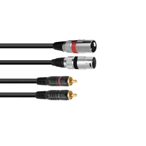 OMNITRONIC - Adaptercable 2xXLR(M)/2xRCA 1,5m bk