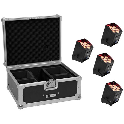 EUROLITE Set 4x AKKU UP-7 QCL Spot QuickDMX + Case