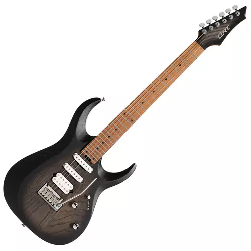 Cort - Co-X700-Triality-OPBB with bag elektromos gitár Fishman elektronikával tokkal, nyílt pórusú fekete burst