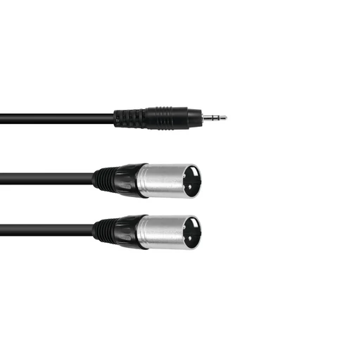 OMNITRONIC - Adapterkábel 3.5 Jack/2xXLR(M) 1.5m fekete