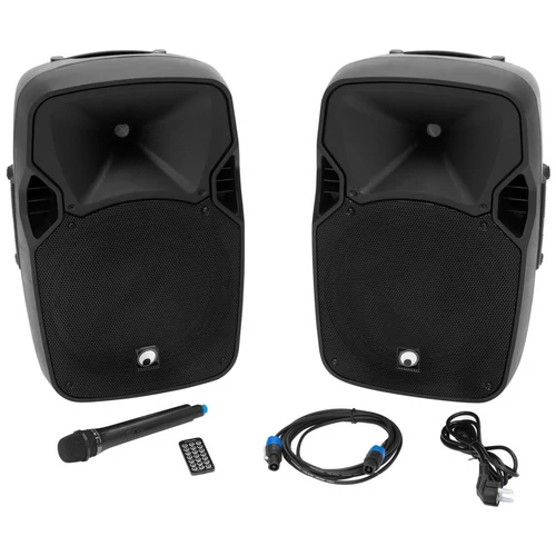 OMNITRONIC - XFM-212AP Aktiv-passzív hangfalpár,USB,Bluetooth, vezeték nélküli mikrofon 