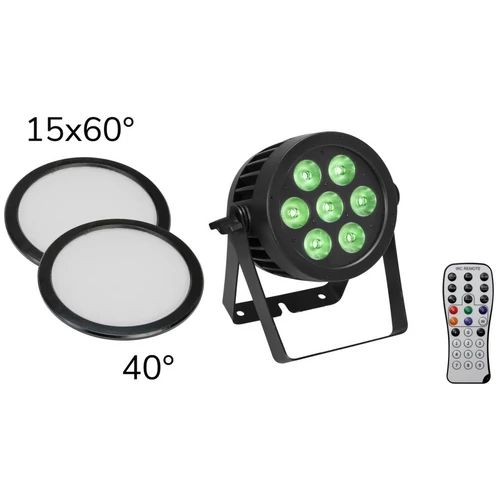 EUROLITE - Set LED IP PAR 7x8W QCL Spot + 2x Diffuser cover (15x60° and 40°)