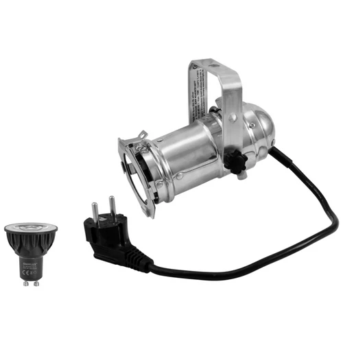 EUROLITE Set PAR-16 Spot sil + GU-10 230V COB 5W LED 1800-3000K dim2warm