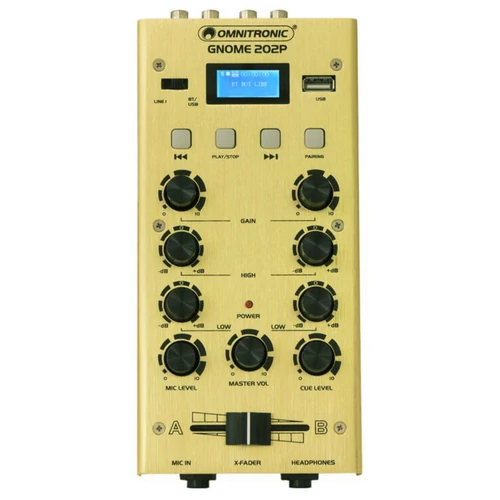 OMNITRONIC - GNOME-202P Mini Mixer gold szemből