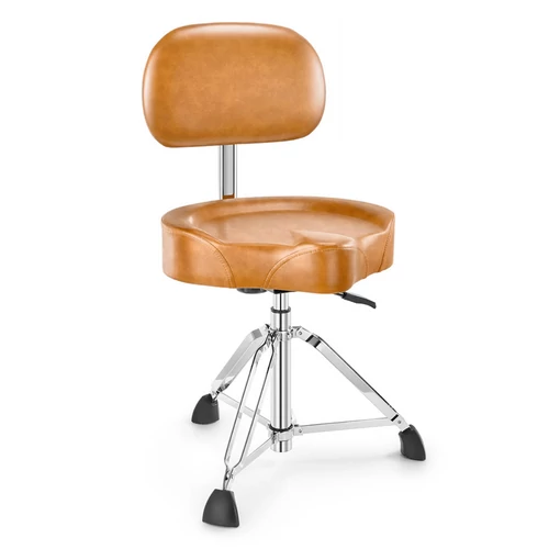 Donner - Do-DHT-250-BR -EC6748- állítható, háttámlás párnázott dobszék, barna bőr