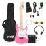 Kép 1/7 - Max - Gigkit Junior 1/4 Elektromos gitár szett (10W erősítő, gitártok, hangoló, pengetők, napszemüveg) – Pink