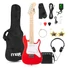 Kép 1/7 - Max - Gigkit Junior 1/4 Elektromos gitár szett (10W erősítő, gitártok, hangoló, pengetők, napszemüveg) – Piros