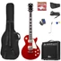 Kép 1/6 - Max - Gigkit 4/4 Elektromos gitár szett (20W erősítő, táska, hangoló, pengetők) – LP Style Piros