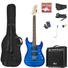 Kép 1/6 - Max - GigKit 4/4 Elektromos gitár szett (20W erősítő, táska, hangoló, pengetők) – Quilted Style Kék