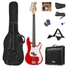 Kép 1/7 - Max - Gigkit Elektromos basszusgitár szett (20W erősítő, táska, hangoló, pengetők) – Piros